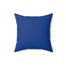 Load image into Gallery viewer, Dark Blue Greek Key and Flower Square Pillow
