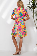 Load image into Gallery viewer, Floral Notched Neck Short Sleeve Dress
