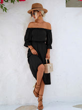 Load image into Gallery viewer, Frilled Off-Shoulder Flounce Sleeve Dress
