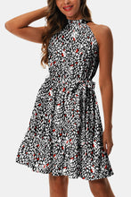 Load image into Gallery viewer, Printed Tie Waist Frill Trim Dress
