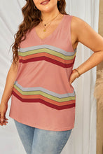 Load image into Gallery viewer, Plus Size Printed V-Neck Tank
