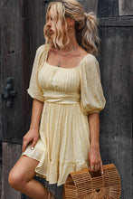 Load image into Gallery viewer, Tie-Back Ruffled Hem Square Neck Mini Dress
