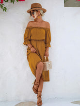 Load image into Gallery viewer, Frilled Off-Shoulder Flounce Sleeve Dress
