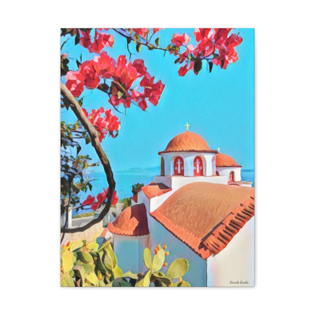 Agios Savvas, Kalymnos with Bougainvilleas