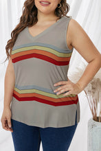 Load image into Gallery viewer, Plus Size Printed V-Neck Tank
