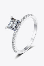 Load image into Gallery viewer, Rhodium-Plated 2 Carat Moissanite Four-Prong Ring
