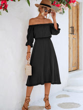 Load image into Gallery viewer, Frilled Off-Shoulder Flounce Sleeve Dress
