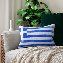 Load image into Gallery viewer, Greek Flag Lumbar Pillow
