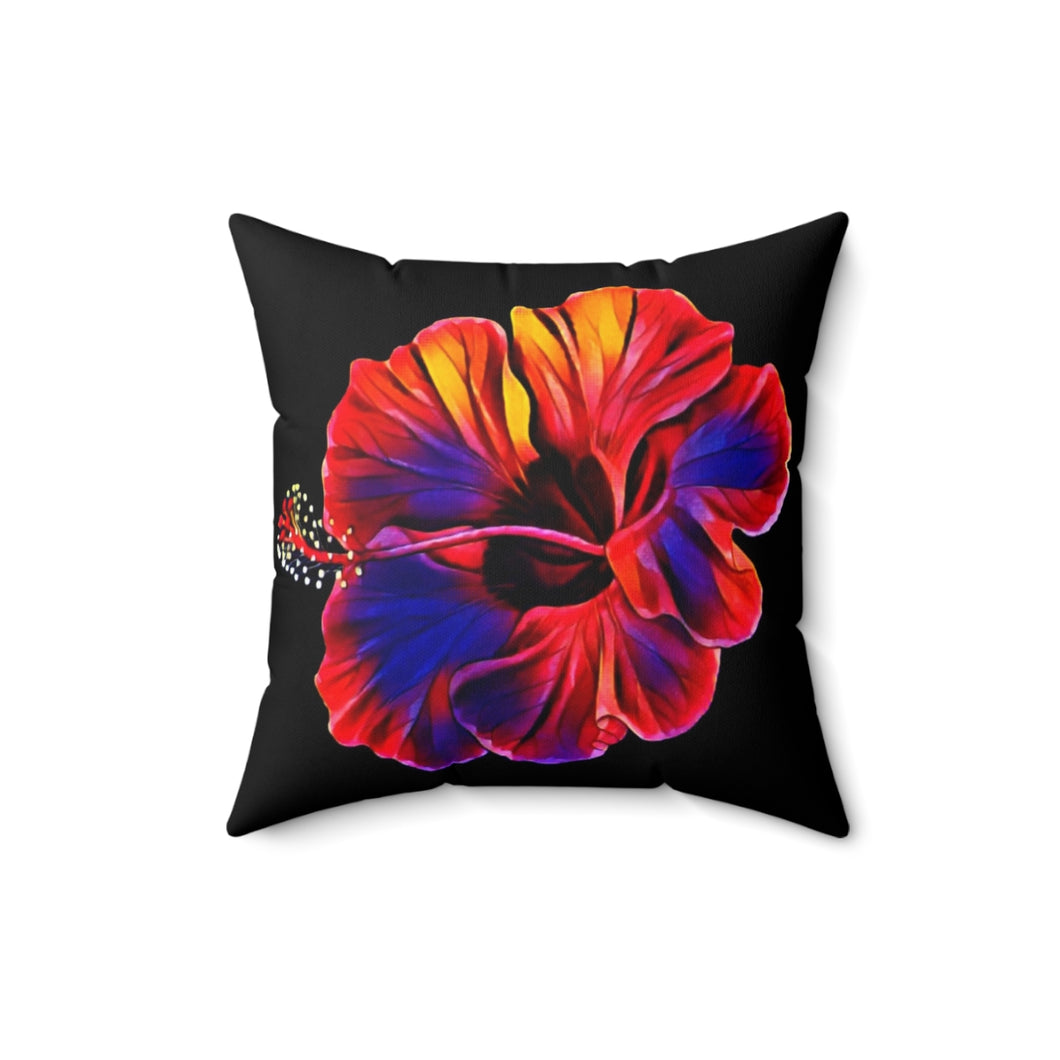 Funky Hibiscus Square Pillow