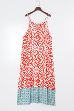 Load image into Gallery viewer, Printed Spaghetti Strap Straight Neck Dress
