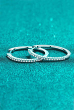 Load image into Gallery viewer, Rhodium-Plated Moissanite Hoop Earrings
