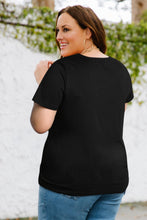 Load image into Gallery viewer, Plus Size Contrast Sequin V-Neck Tee Shirt
