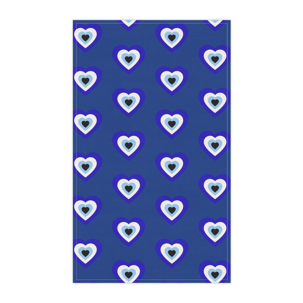 Evil Eye Hearts Cotton Kitchen Towel