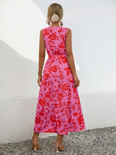 Load image into Gallery viewer, Tied Printed Surplice Tiered Dress
