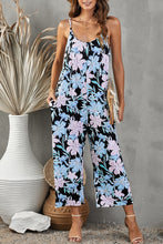 Load image into Gallery viewer, Botanical Print Spaghetti Strap Cropped Jumpsuit
