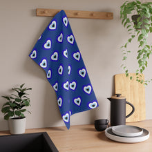 Load image into Gallery viewer, Evil Eye Hearts Cotton Kitchen Towel
