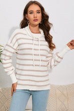 Load image into Gallery viewer, Cowl Neck Drastring Dropped Shoudler Striped Print Blouse
