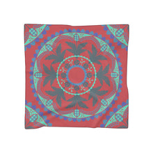 Load image into Gallery viewer, Shades of Blue on Red Poly Scarf
