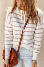 Load image into Gallery viewer, Cowl Neck Drastring Dropped Shoudler Striped Print Blouse
