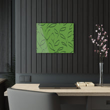 Load image into Gallery viewer, Leaf Doodle On Bright Green Acrylic Print
