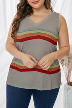 Load image into Gallery viewer, Plus Size Printed V-Neck Tank
