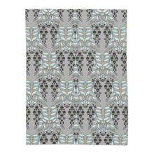 Load image into Gallery viewer, Floral Chandelier Sherpa Blanket in Grey and Teal
