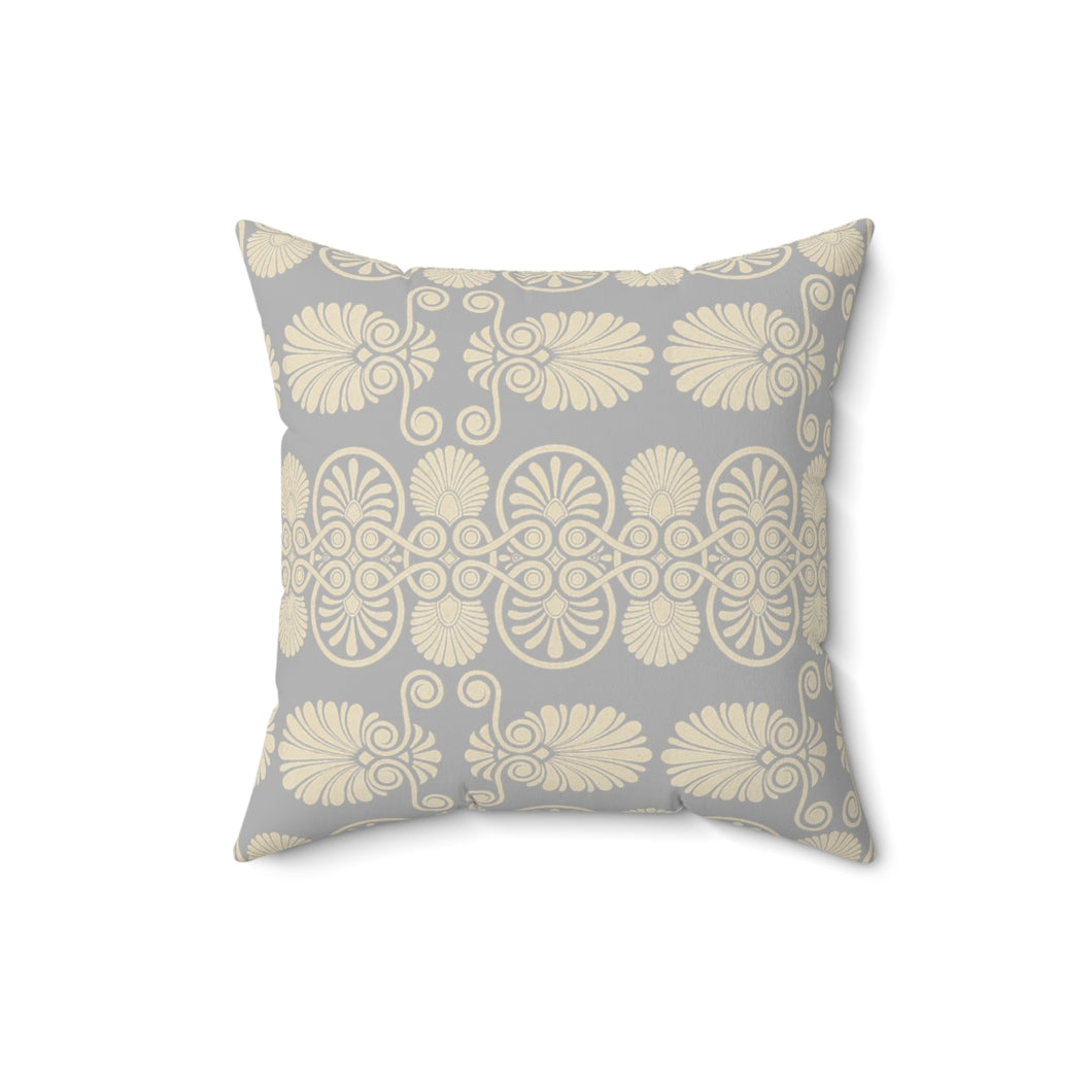 Gold and Silver Ancient Greek Design Square Pillow