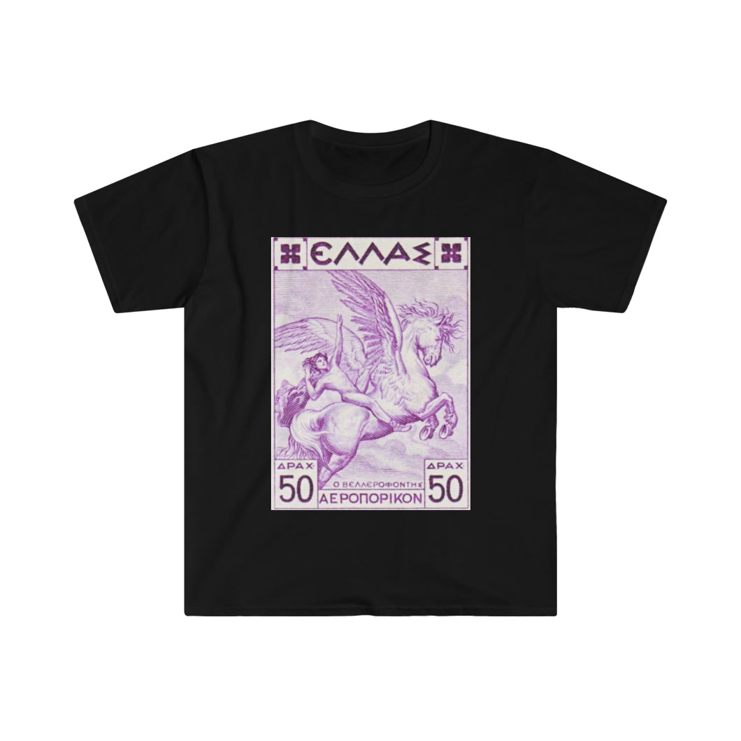 Pegasus Vintage Stamp Unisex Soft Tee