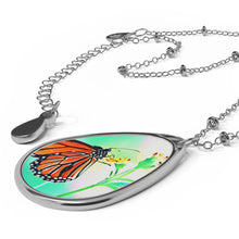 Load image into Gallery viewer, Butterfly Painting Oval Necklace
