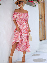 Load image into Gallery viewer, Floral Smocked Flounce Sleeve Midi Dress
