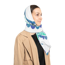 Load image into Gallery viewer, Shades of Blue on White Poly Scarf
