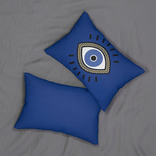 Load image into Gallery viewer, Evil Eye Lumbar Pillow In Bule
