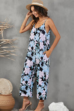 Load image into Gallery viewer, Botanical Print Spaghetti Strap Cropped Jumpsuit
