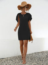 Load image into Gallery viewer, Round Neck Flutter Sleeve Mini Dress
