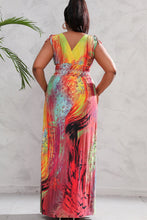 Load image into Gallery viewer, Plus Size Surplice Neck Smocked Waist Maxi Dress
