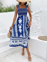 Load image into Gallery viewer, Printed Square Neck Sleeveless Midi Dress
