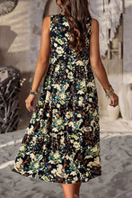 Load image into Gallery viewer, Printed Sleeveless Midi Dress with Pocket
