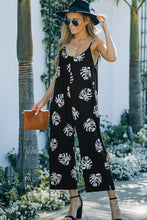 Load image into Gallery viewer, Botanical Print Spaghetti Strap Cropped Jumpsuit
