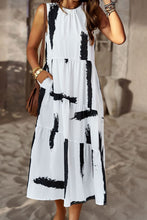 Load image into Gallery viewer, Printed Sleeveless Midi Dress with Pocket
