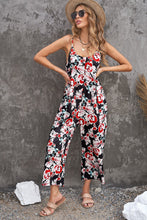 Load image into Gallery viewer, Botanical Print Spaghetti Strap Cropped Jumpsuit
