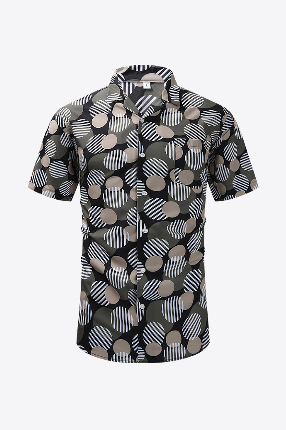 Pebble Printed Button-Up Beach Shirt