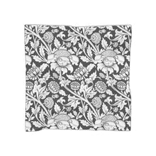 Load image into Gallery viewer, Black and White Floral Poly Scarf
