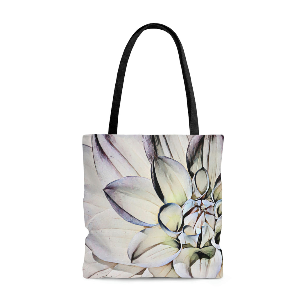 White Dahlia Tote Bag