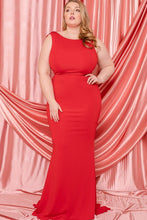 Load image into Gallery viewer, Plus Size Ruffle Draped Tail Maxi Dress
