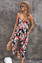 Load image into Gallery viewer, Botanical Print Spaghetti Strap Cropped Jumpsuit
