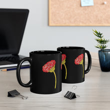 Load image into Gallery viewer, Pink Flower 11oz Black Mug
