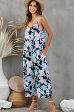 Load image into Gallery viewer, Botanical Print Spaghetti Strap Cropped Jumpsuit
