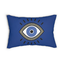 Load image into Gallery viewer, Evil Eye Lumbar Pillow In Bule
