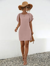 Load image into Gallery viewer, Round Neck Flutter Sleeve Mini Dress
