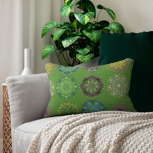 Load image into Gallery viewer, Colorful Arabesque Patterned Lumbar Pillow in Green
